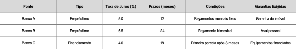 Escolha das Fontes de Financiam